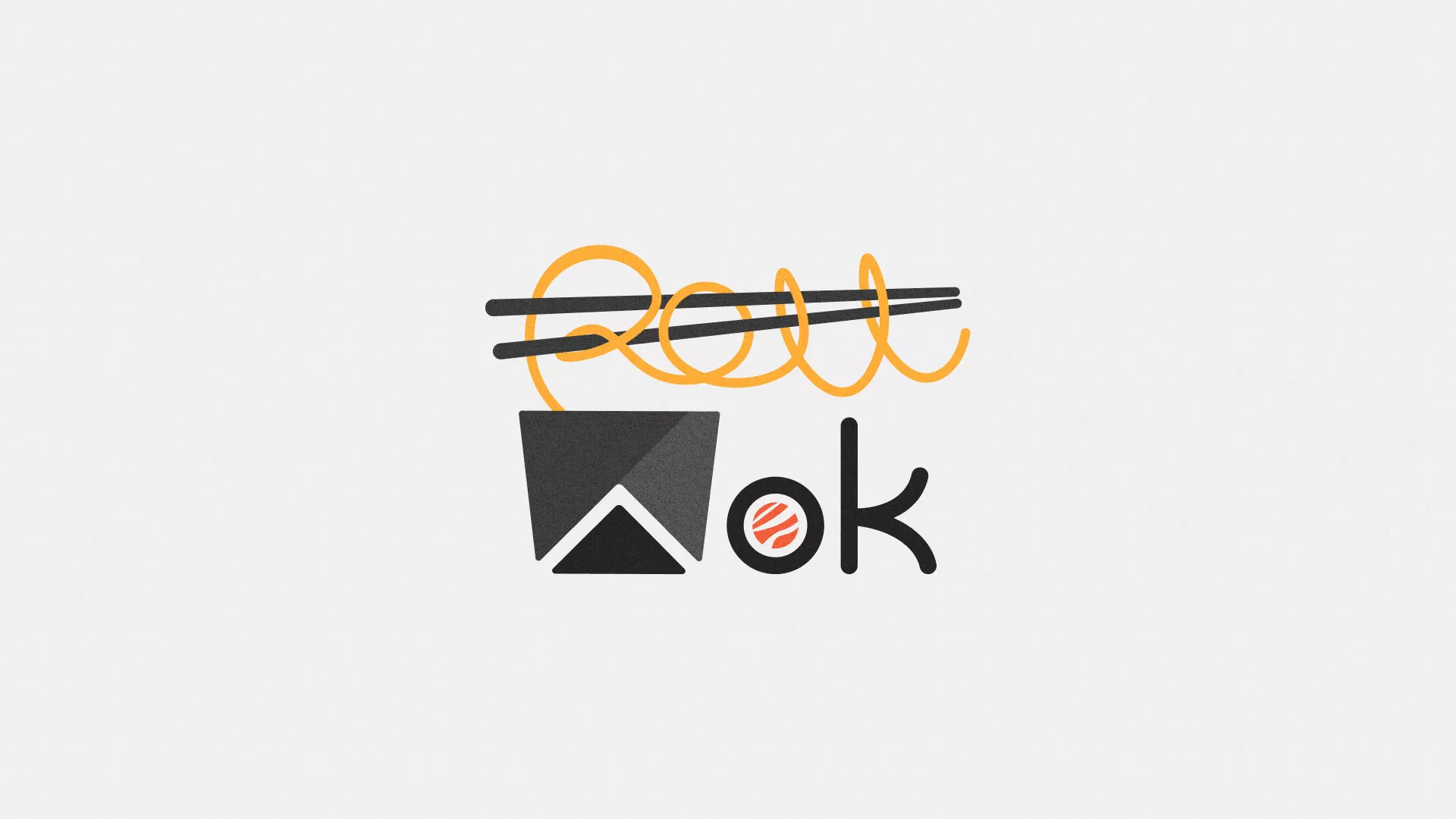 Разработка логотипа суши-бара «Roll Wok Club» в Алзамае